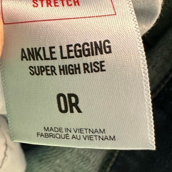 Express super high rise dark denim ankle legging jeans size 0 - Picture 2 of 3